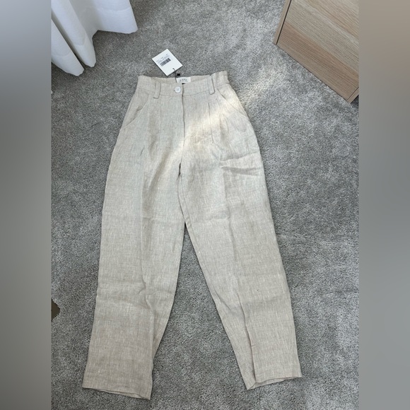 DISSH Natural Linen Tapered Pant NWT Size 2 - Picture 4 of 5